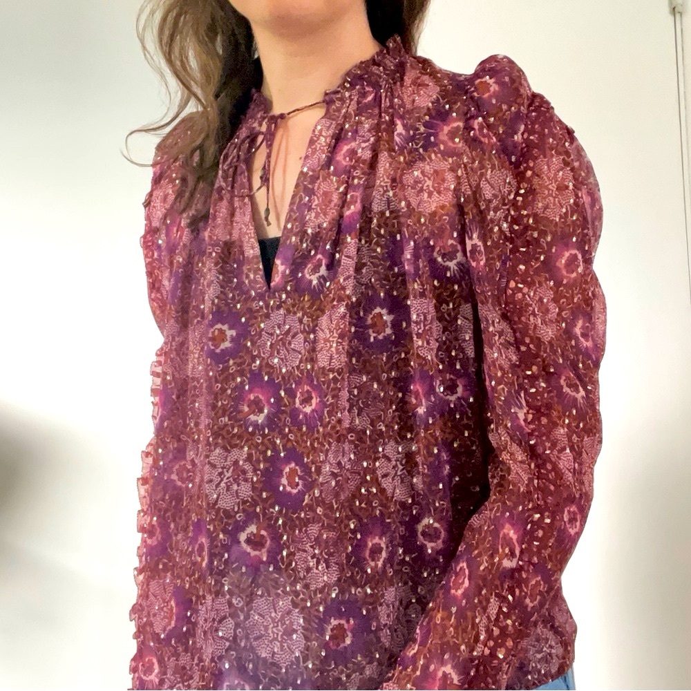 Ulla Johnson Marilla Blouse in Claret
